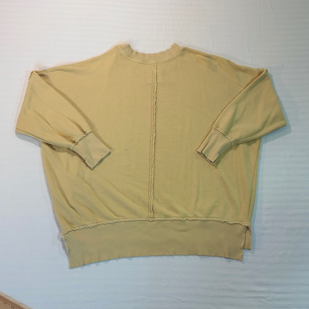 Aerie The Smiley Company Total Optimist Sweatshirt Yellow Oversized Graphic S - Picture 8 of 8